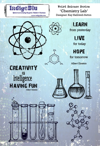 Chemistry Lab A5 Red Rubber Stamp By Kay Halliwell-Sutton